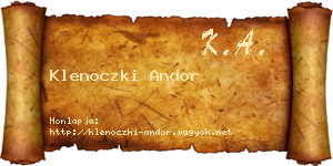 Klenoczki Andor névjegykártya